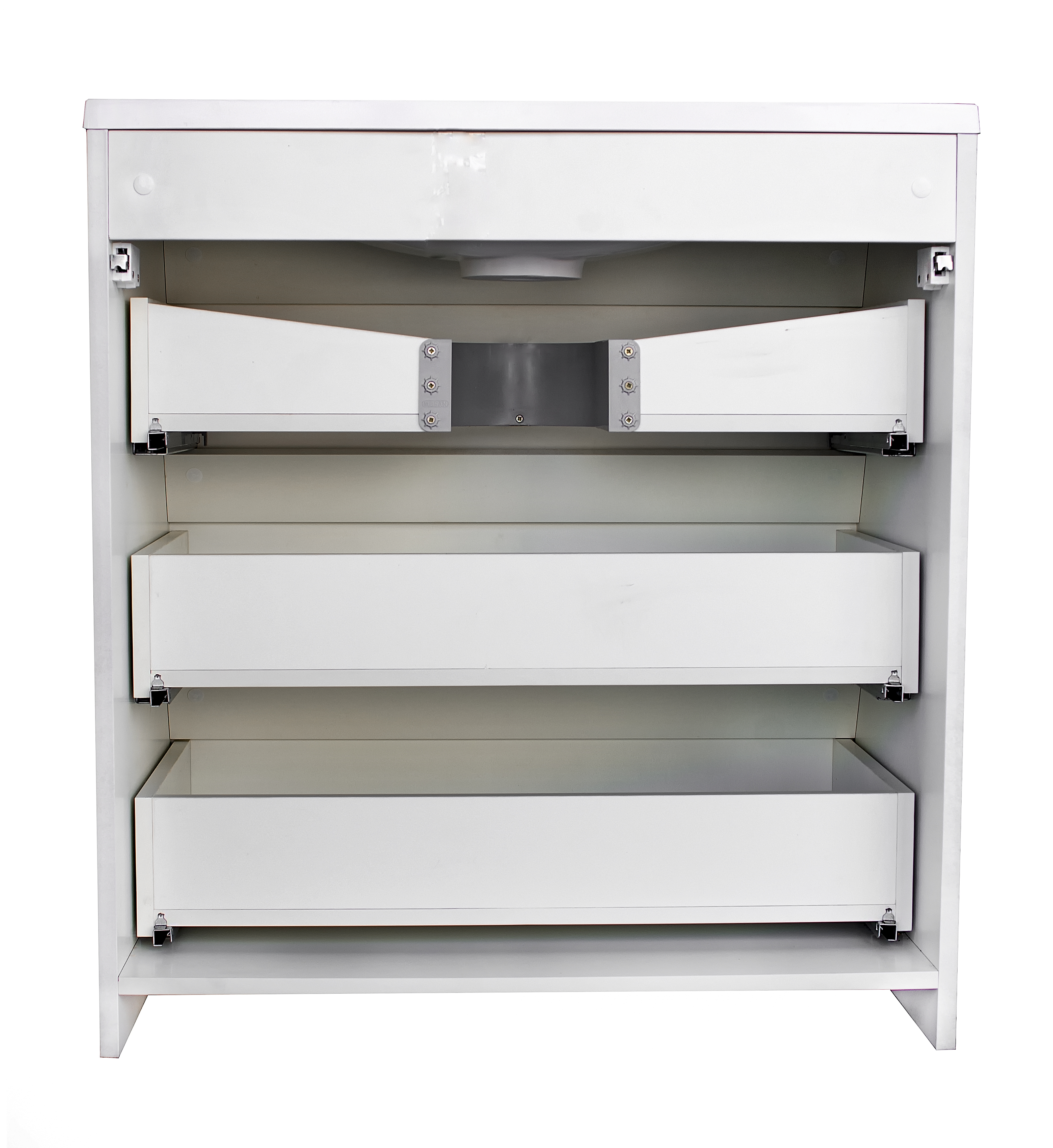 Тумба напольная "Атлантика 80" (3 ящ.), Люкс бетон крем, PLUS