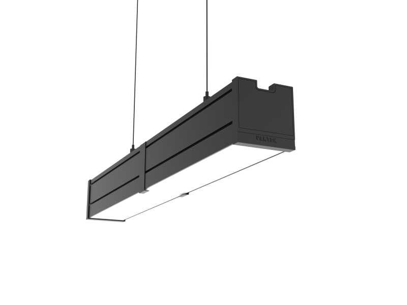 Светильник светодиодный Mercury Pro GL 523х66х68 26Вт 4000К CRI90 подвесной/накладной аварийный автономный постоянного действия рассеив. опал закал. стекло RAL9005 черн. муар декор. провод 2м подвесы 2м VARTON V1-R0-9R256-31GOA-5402640