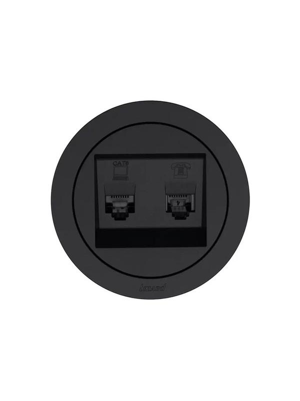 Розетка компьютерная + телефонная OSEN RJ45 кат.6 + RJ11 с модулем механизм черн. бархат LEZARD 743-4288-144