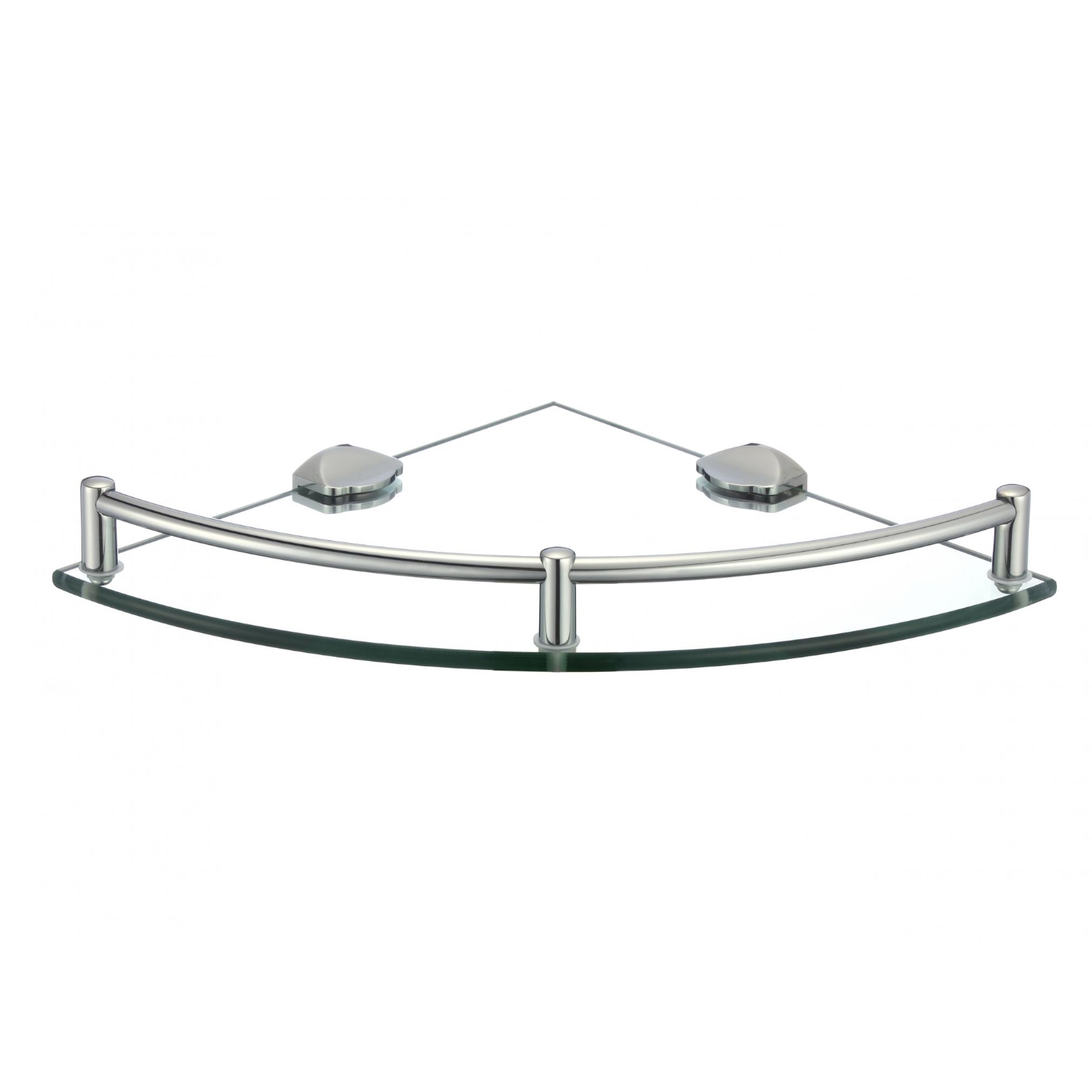 Полка угловая стеклянная Savol S-003011, хром