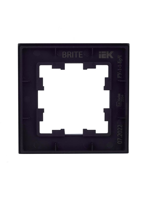 Рамка 1-м BRITE РУ-1-1-БрЧ металл черн. IEK BR-M12-M-K02