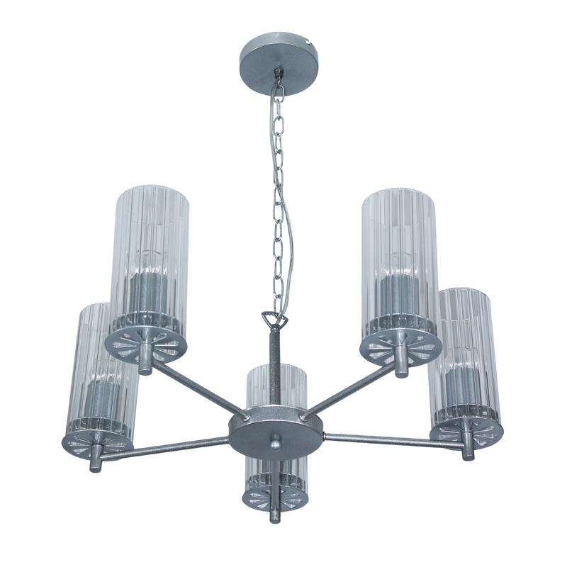 Светильник "Ника" 251 (плафон 0014) НСБ 01-5х60-139 Е27 [ИМ] подвесной серебр. Элетех 1005405302