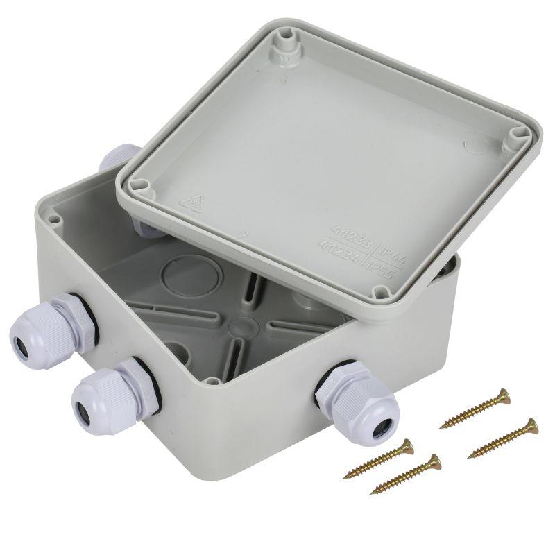 Коробка распаячная ОП 100х100х50 IP55 КМ41330 PG9 IEK UKO10-100-100-050-K51-55