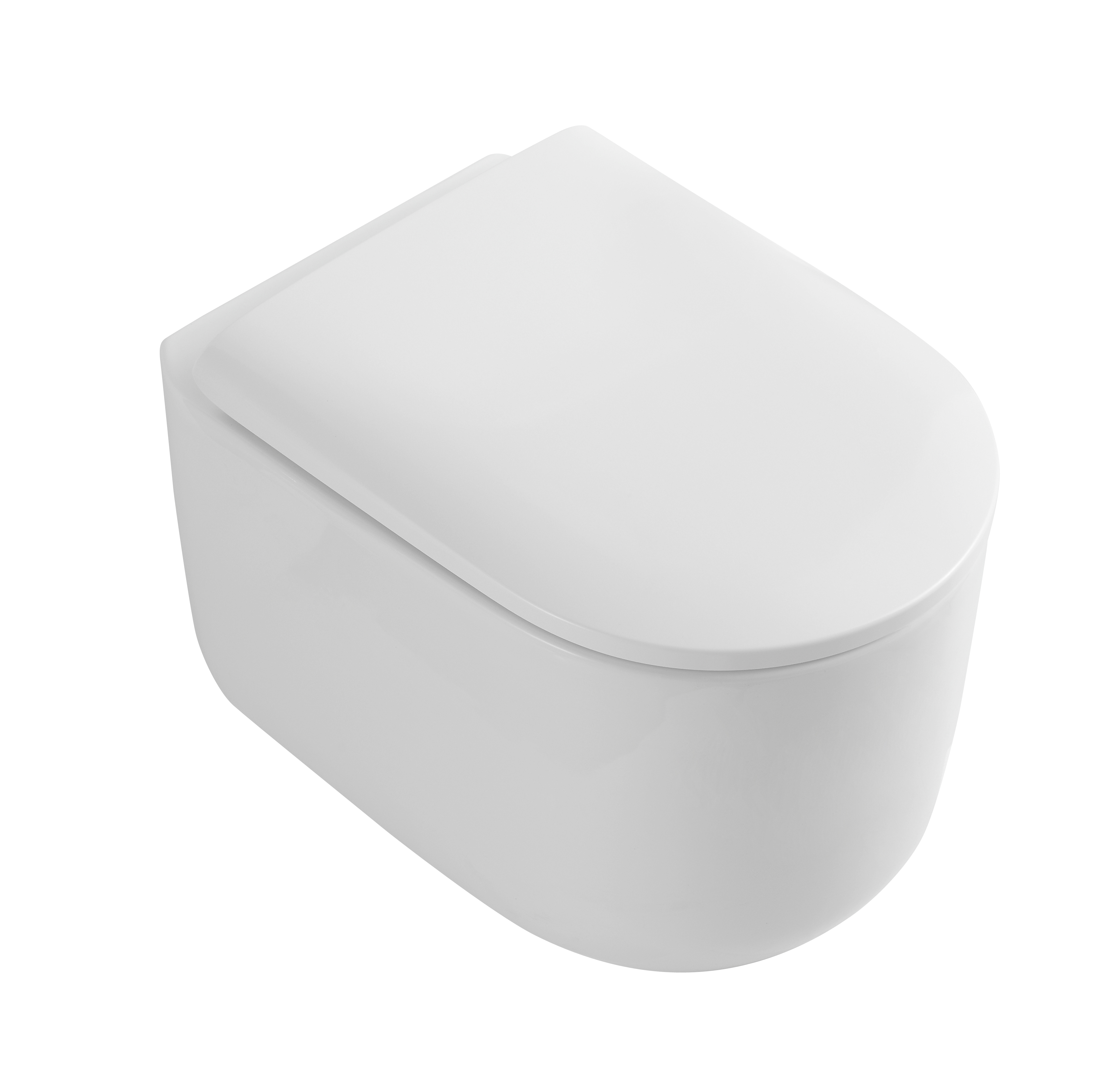 Flow подвесной унитаз глянец белый с крышкой, функция Торнадо