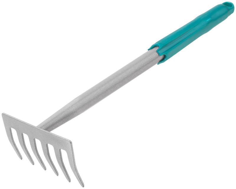 Грабли мини 6 зубьев с ручкой цельнометал. 76850