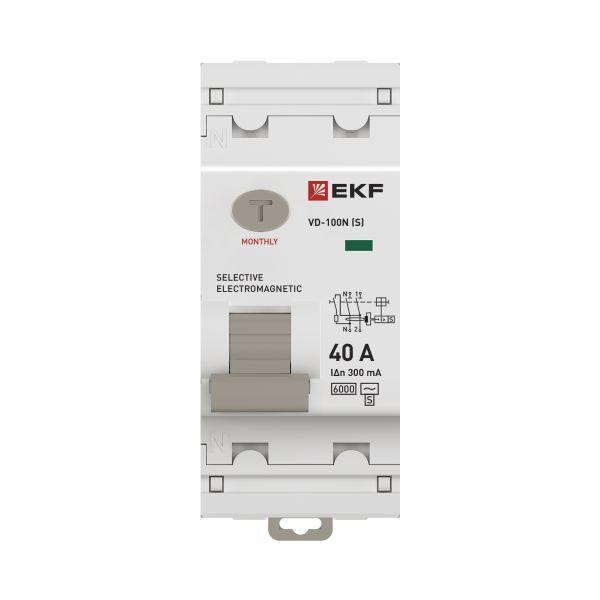 Выключатель дифференциального тока 2п 40А 300мА тип AC 6кА ВД-100N (S) электромех. PROxima EKF E1026MS40300