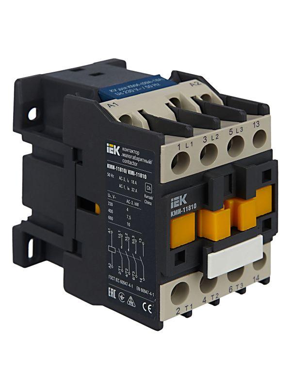 Контактор КМИ-11810 18А 230В/АС3 1НО KARAT IEK KKM11-018-230-10
