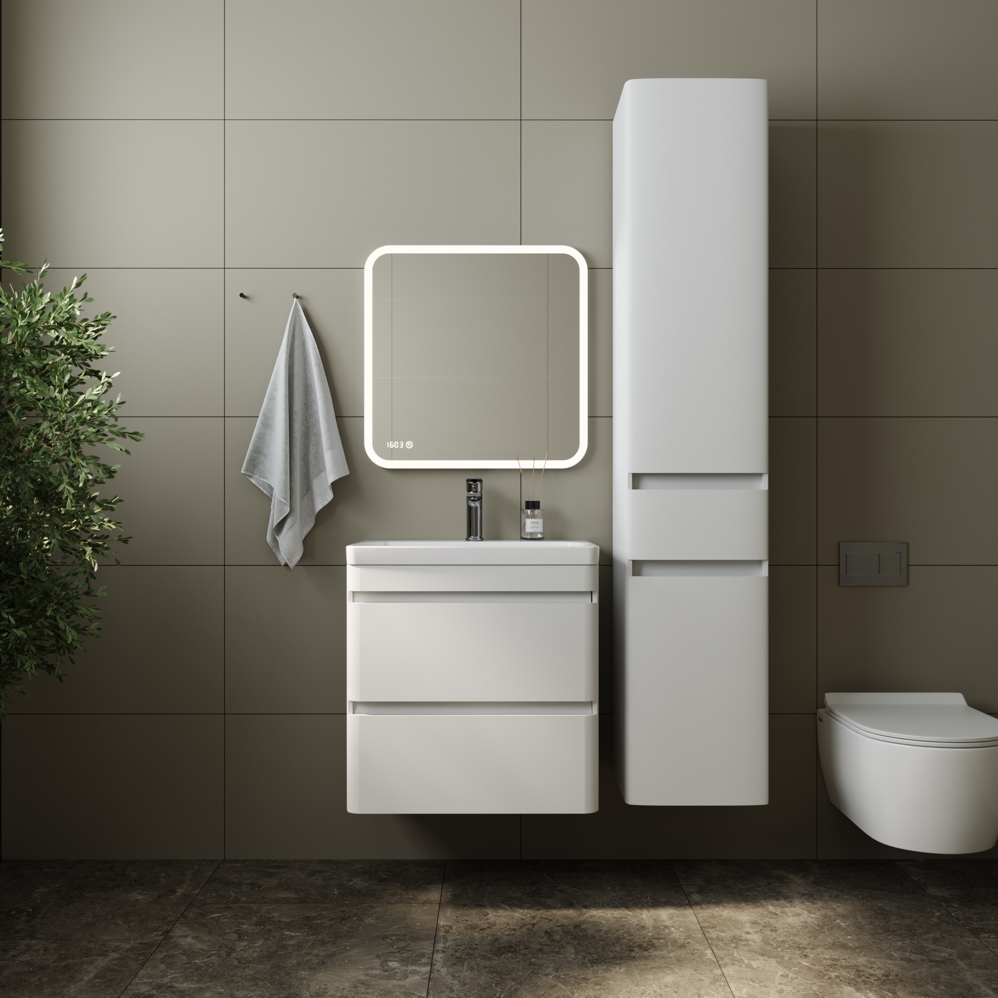 Тумба подвесная "Атлантика 60", Люкс антискрейч, PLUS