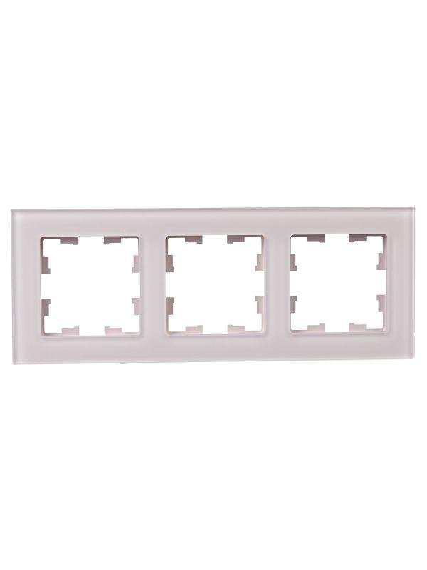 Рамка 3-м BRITE РУ-3-2-Бр стекло розовый матов. IEK BR-M32-G-31-K14