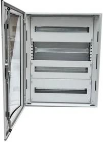 Корпус щита распределительного 600х750х200мм DIN-рейки 96M(4х24) навесной прозр. дверца из гнутого стекла метал. сер. Cetinkaya Pano CPD6007520SUMS