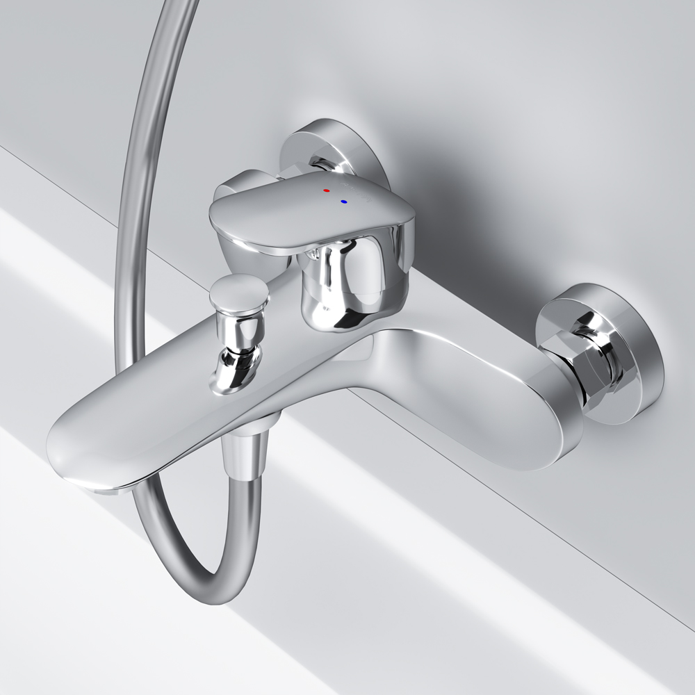 F8010016 Like смеситель для ванны и душа, излив 199 мм, хром, шт