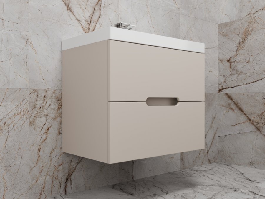 Тумба подвесная "Матис 70", Classic 70, (2 ящика), КРЕМ, ЭМАЛЬ