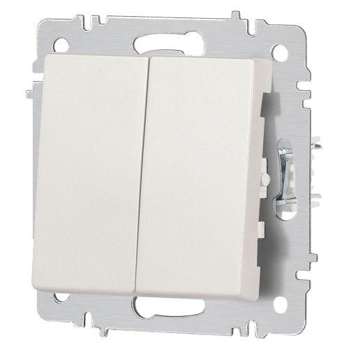 Переключатель 2-кл. СП Accent 6-107-06 10А IP20 250В AL/CU перламутр. Intro Б0063566