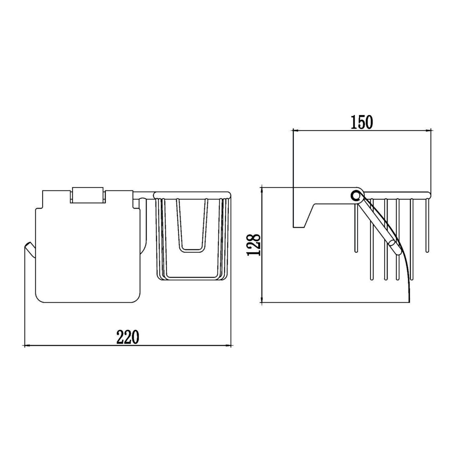 Держатель для туалетной бумаги и освежителя Savol S-L07351, хром