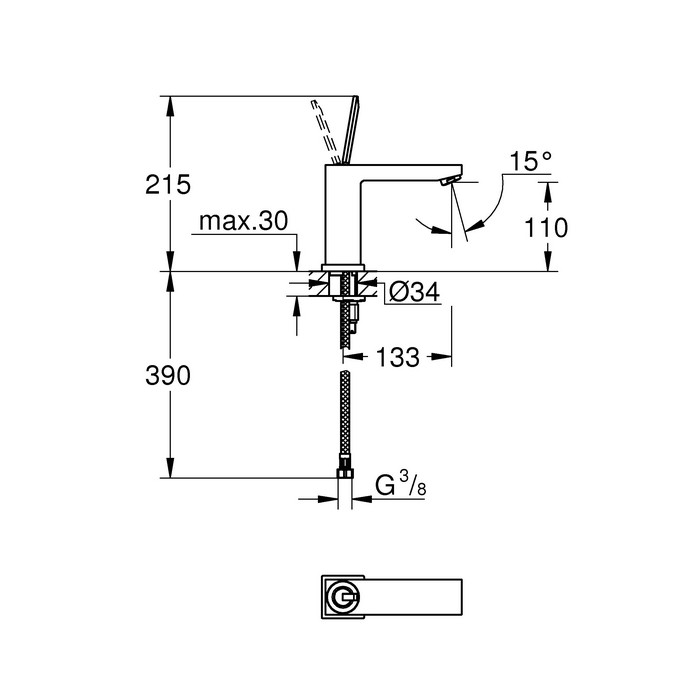 Смеситель Grohe Eurocube Joy 23658000 для раковины