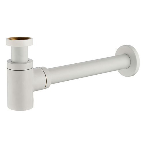 Сифон круглый с подключением 1' 1/4, белый матовый