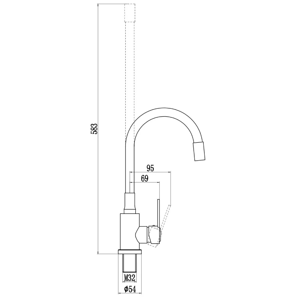 Смеситель для кухни Savol S-3002Q-04, графит