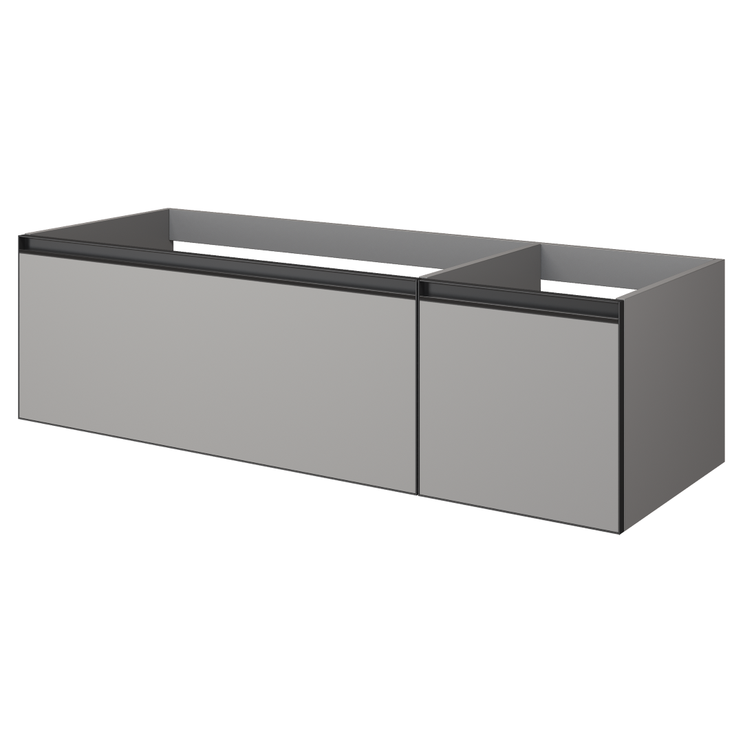 QUATRO 2 140см (100+40) тумба LUNA профиль ANTHRACITE c подсветкой