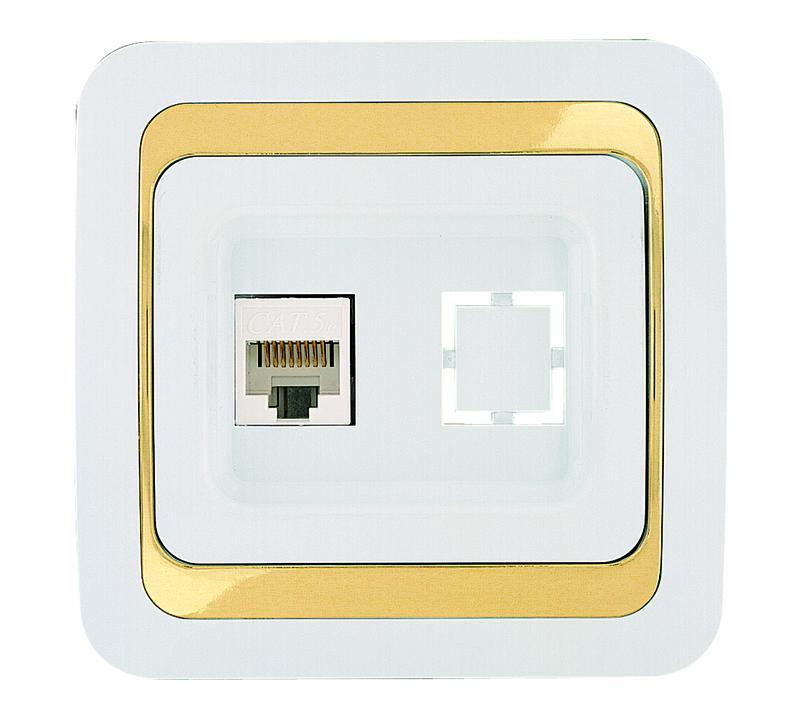 Розетка компьютерная Mimoza с зол. вставкой Makel 12235