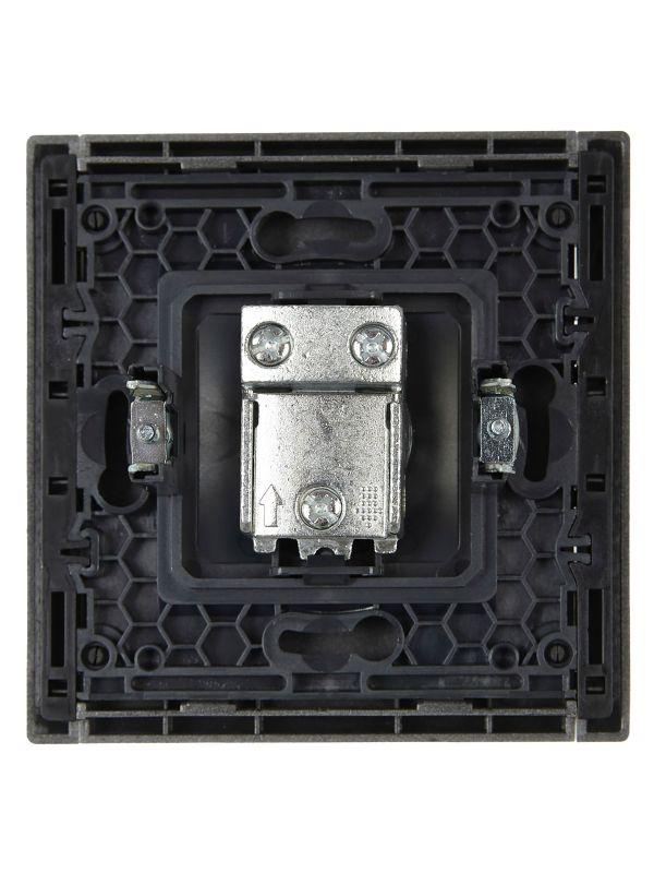 Розетка TV проходная FORTE&PIANO FP529 сталь IEK FP-A10-P-K46