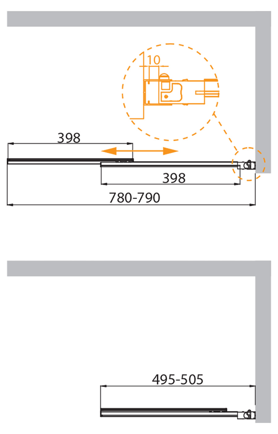 Душевая шторка на ванну CEZARES SLIDER-VF-11-80/150-C-Cr