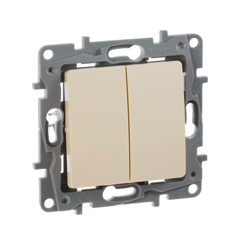 Выключатель 2-кл. СП Etika 10А IP20 250В 10AX безвинтов. зажимы механизм сл. кость IEK 672302