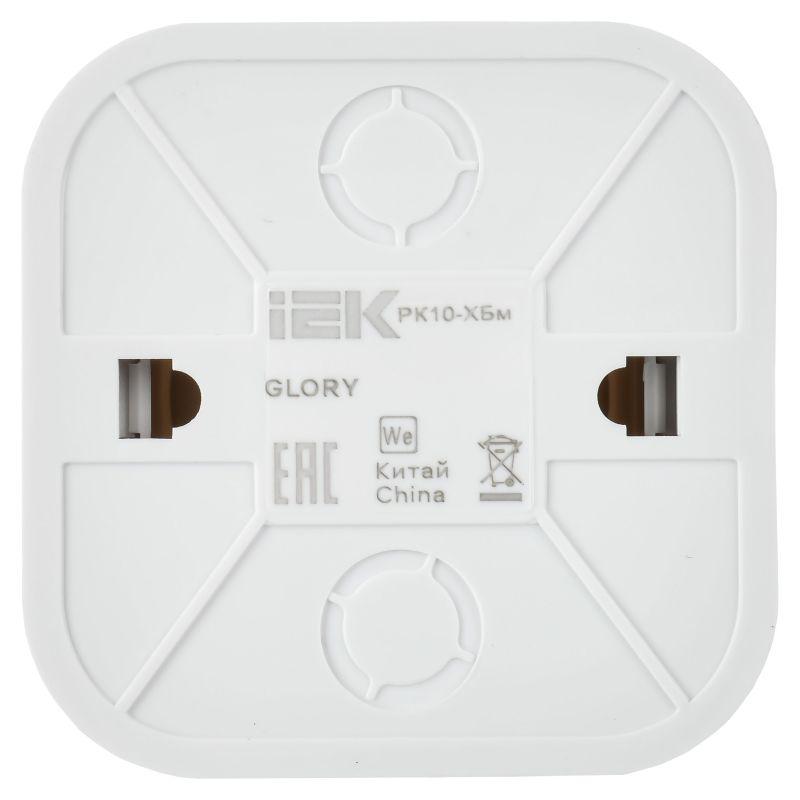 Розетка компьютерная ОП GLORY РК10-ХБм RJ45 кат.5E бел. матов. IEK EKH10-K01M