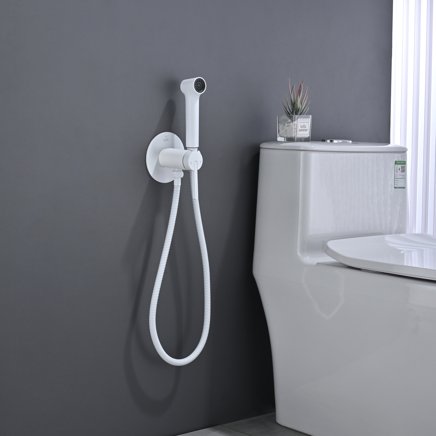 Гигиенический душ со смесителем Rose R235C, белый