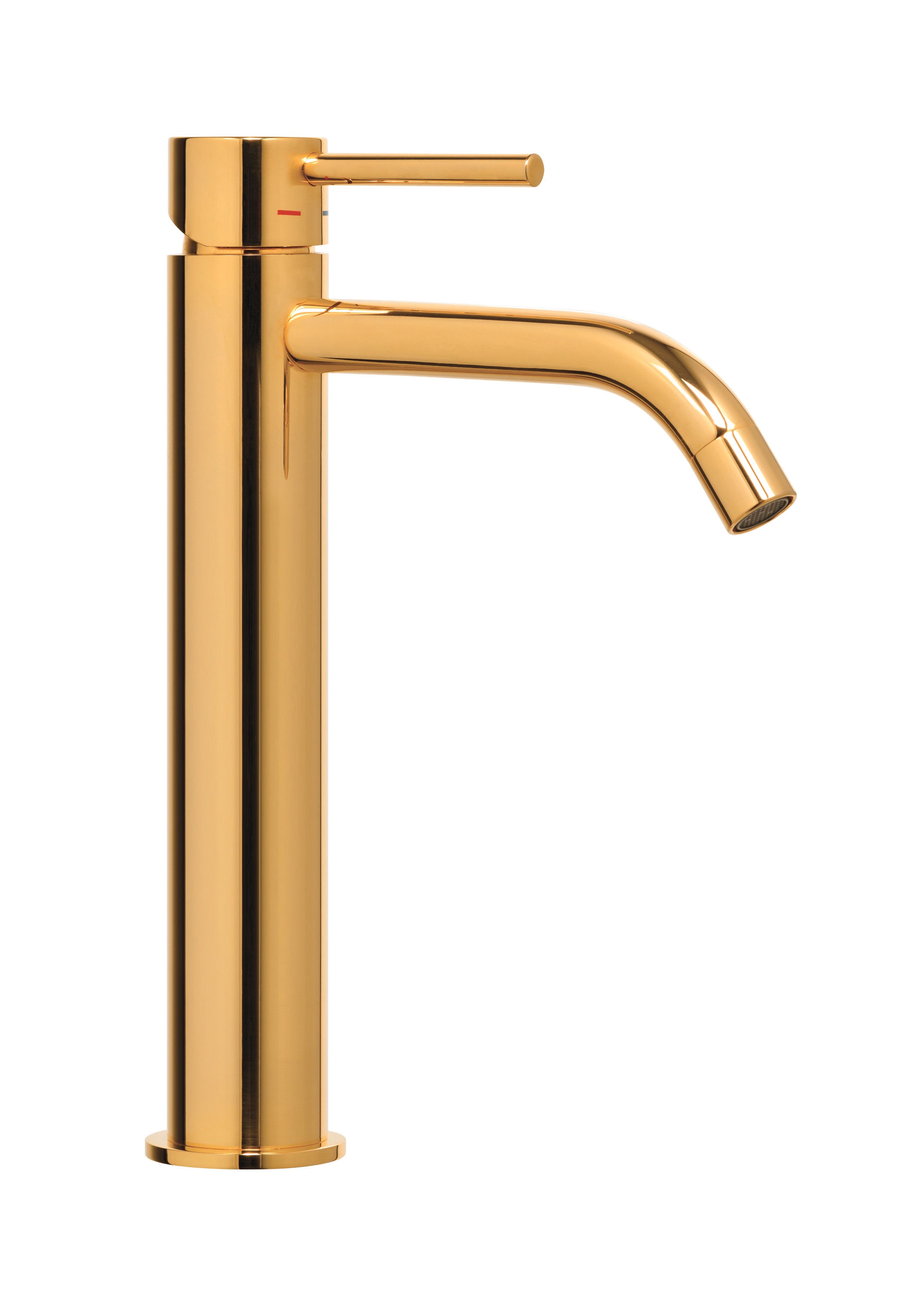 Смеситель высокий для раковины Paffoni LIGHT LIG081HG высокий Золото медовое