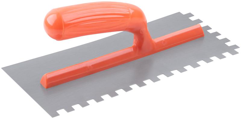 Гладилка зубчатая 280х130мм зуб 10х10мм пластик. ручка стальная КУРС 05139
