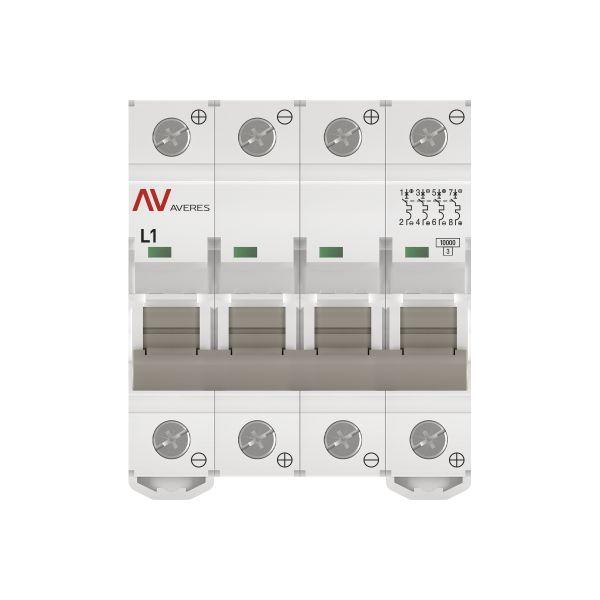 Выключатель автоматический модульный 4п L 1А 10кА AV-10 DC AVERES EKF mcb10-DC-4-01L-av