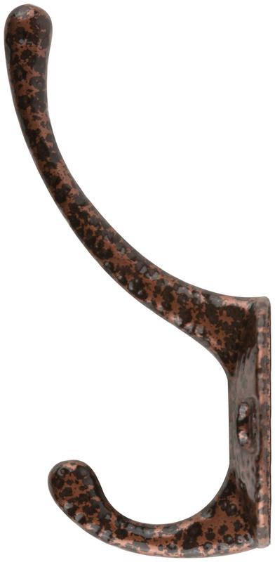 Крючок-вешалка двойн. антик медь 66872