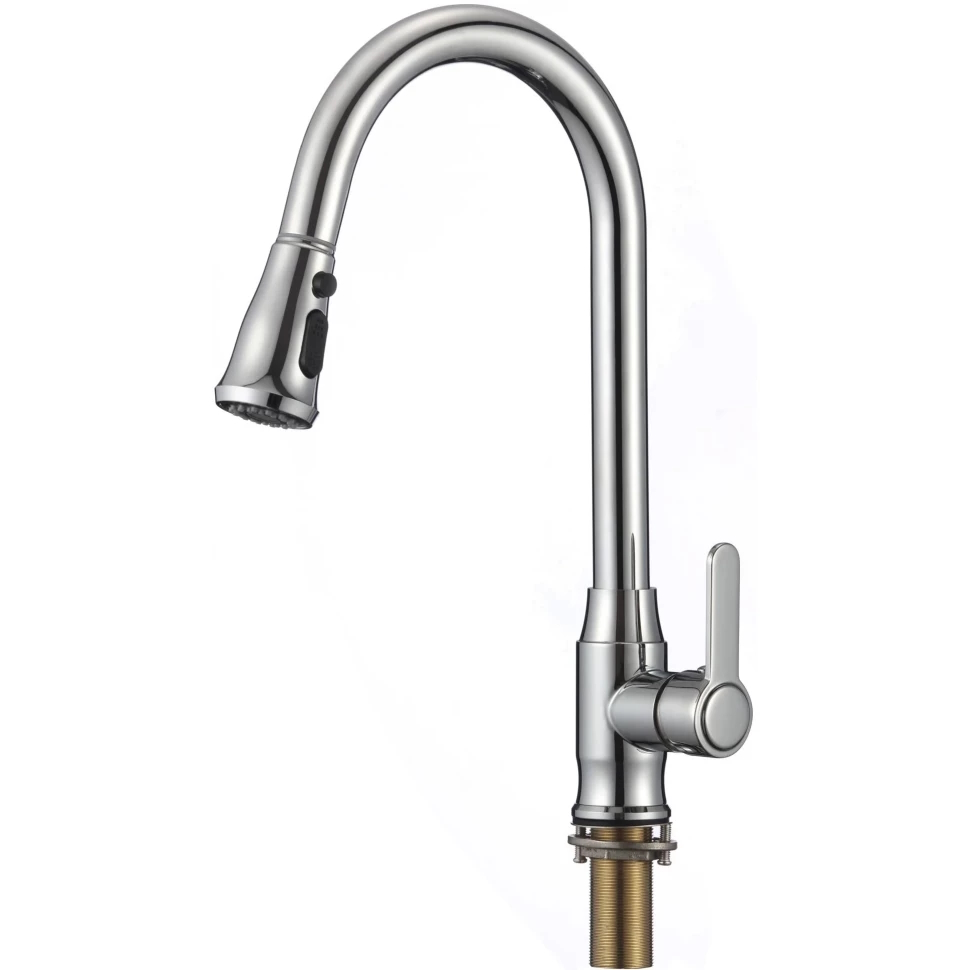 Смеситель для кухни с выдвижным изливом Savol S-002805A, хром