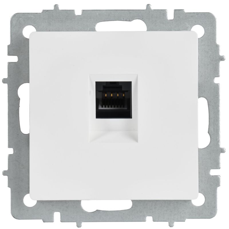 Розетка компьютерная СП BRITE РК11-БрАБ RJ45 кат.6 механизм арктич. бел. IEK BR-K10-2-K91