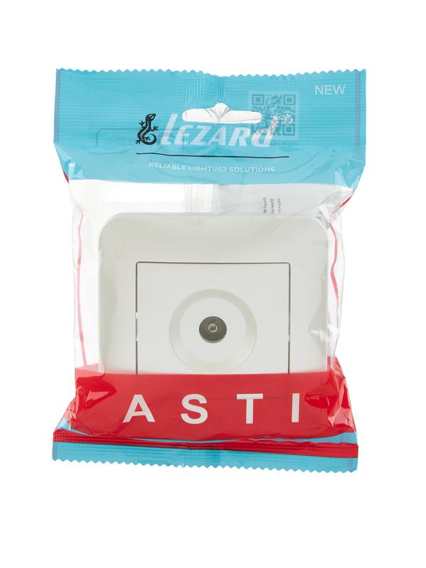 Розетка телевизионная оконечная TV СП ASTI IP20 в сборе жемчуж./бел. перламутр. LEZARD 7081-3030-130