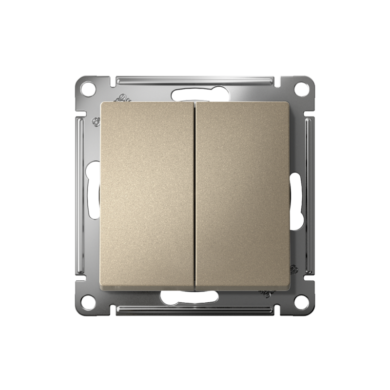 Переключатель проходной 2-кл. СП AtlasDesign 10А IP20 (сх. 6/2) 10AX механизм шампань SE ATN000565