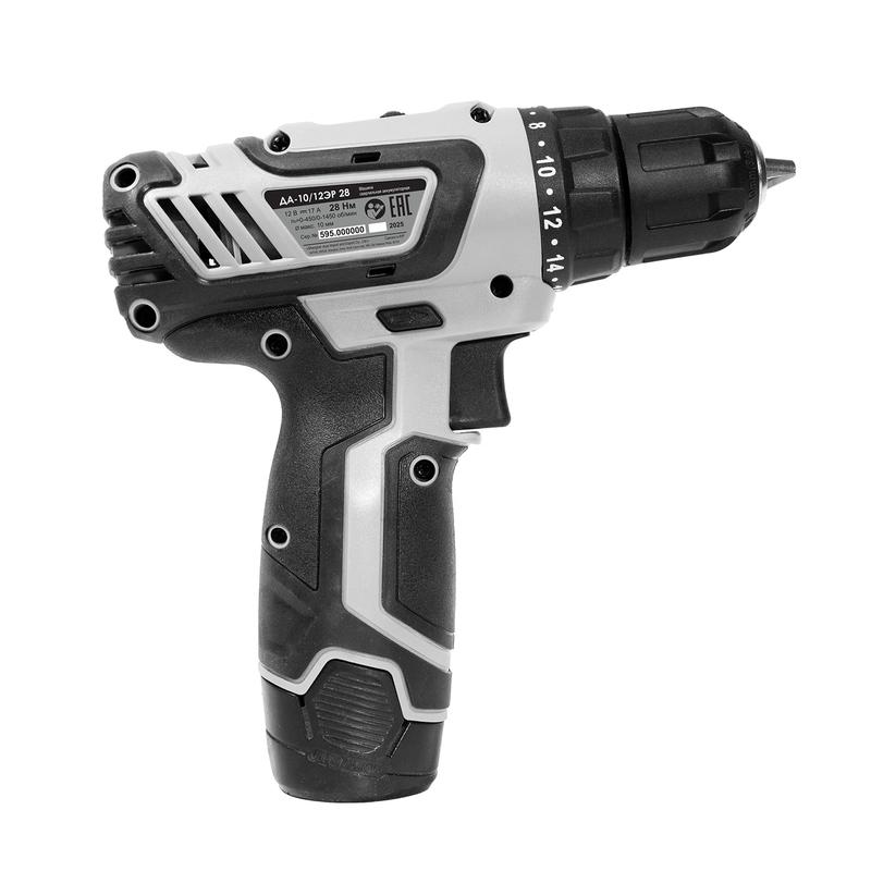 Дрель-шуруповерт аккумуляторная ДА-10/12ЭР 28 ИНТЕРСКОЛ 595.2.2.20