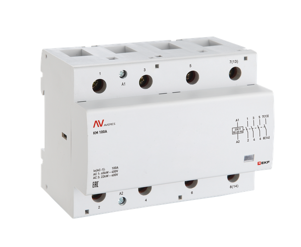 Контактор модульный КМ 125А 3NO+1NC 230В AC (6 мод.) AVERES EKF km-av-6-125-31-230V