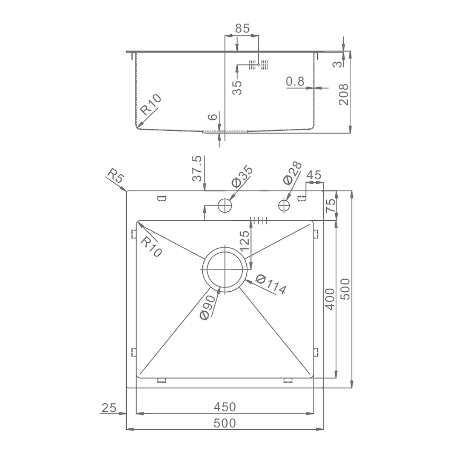 Кухонная мойка Raglo R700.5050.09, графит