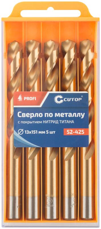 Сверло по металлу Profi с титановым покрытием 13х151мм (уп.5шт) Cutop 52-425