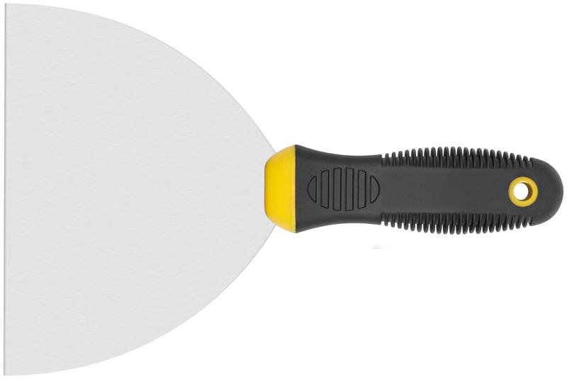 Шпатель нерж.сталь прорезин.ручка 6дюйм (150мм) черн.-желт. FIT 06688