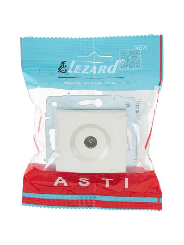 Розетка телевизионная оконечная TV СП ASTI IP20 механизм жемчуж./бел. перламутр. LEZARD 7081-3088-130