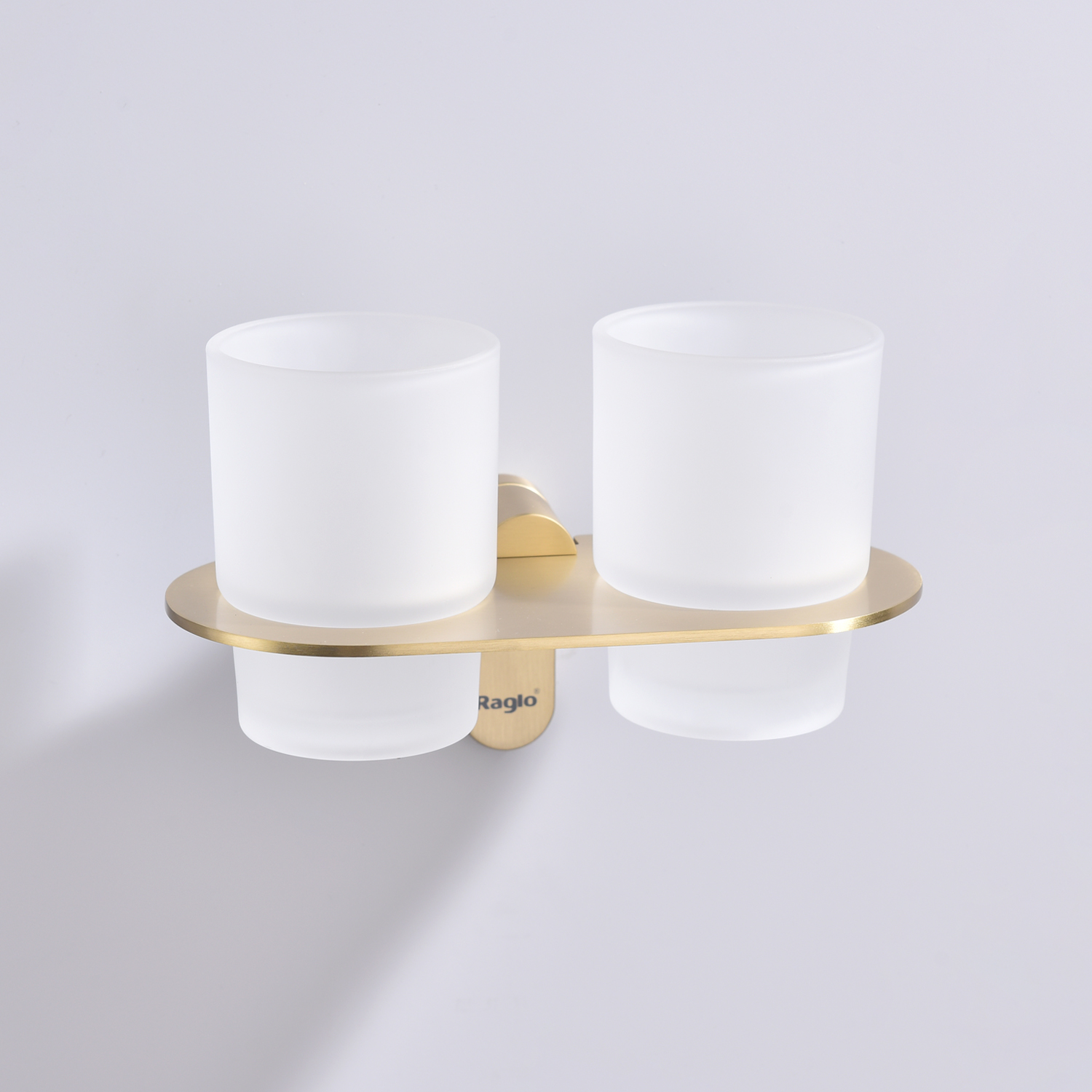 Стакан для ванной комнаты двойной Raglo R300.08.03, золотой сатин