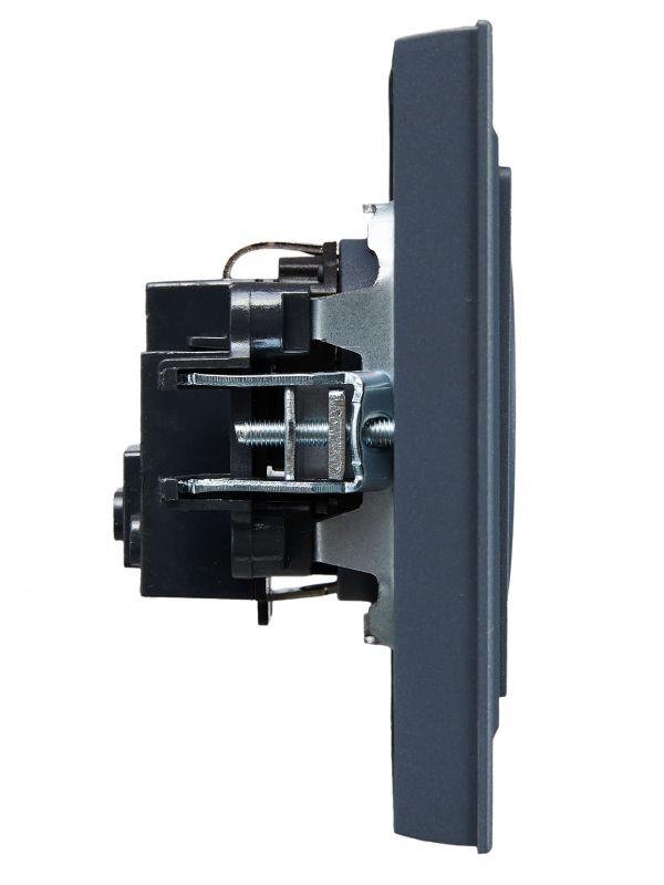 Розетка СП BRITE РСР14-1-0-БрМ 16А в сборе с заземл. защ. шторки маренго IEK BR-R14-16-K35-F