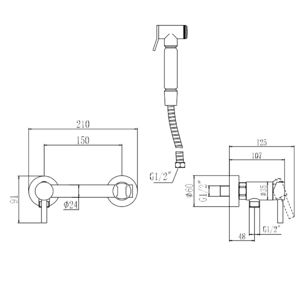 Гигиенический душ со смесителем Savol S-FXQ004, хром