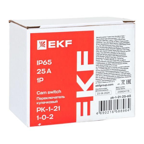 Переключатель кулачковый ПК-1-21 1п 25А "1-0-2" IP65 EKF pk-1-21-25-65