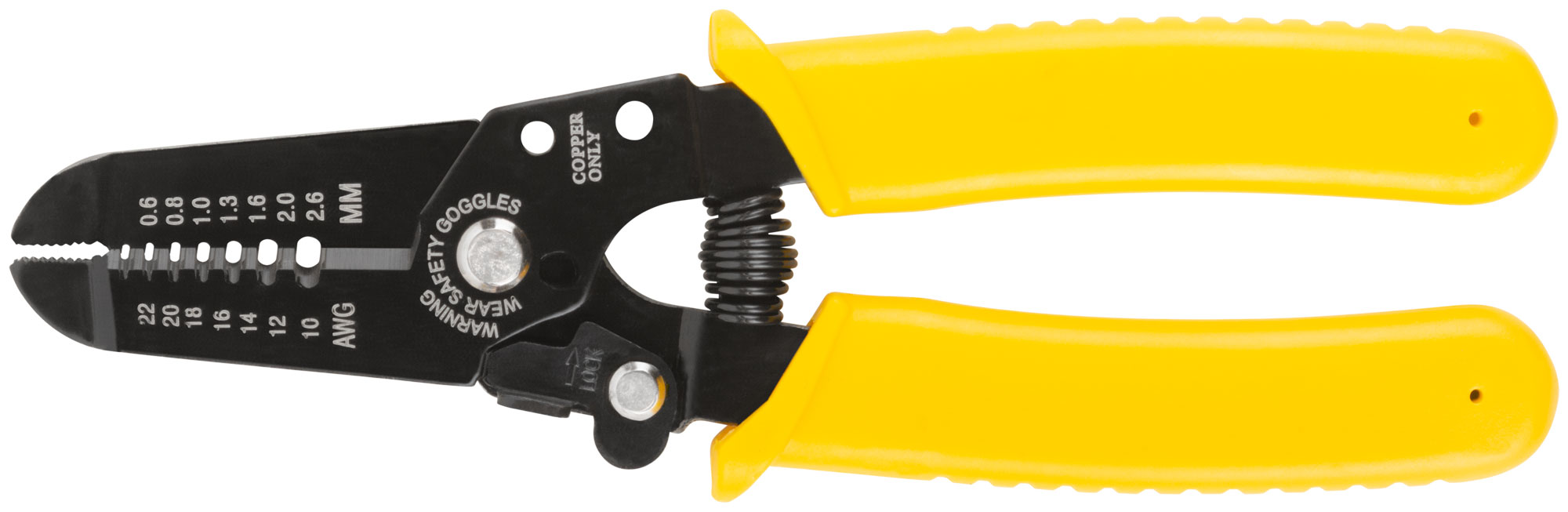 Клещи для снятия изоляции, диаметр проводов 0,6-2,6 мм, Профи, пластиковая ручка 170 мм