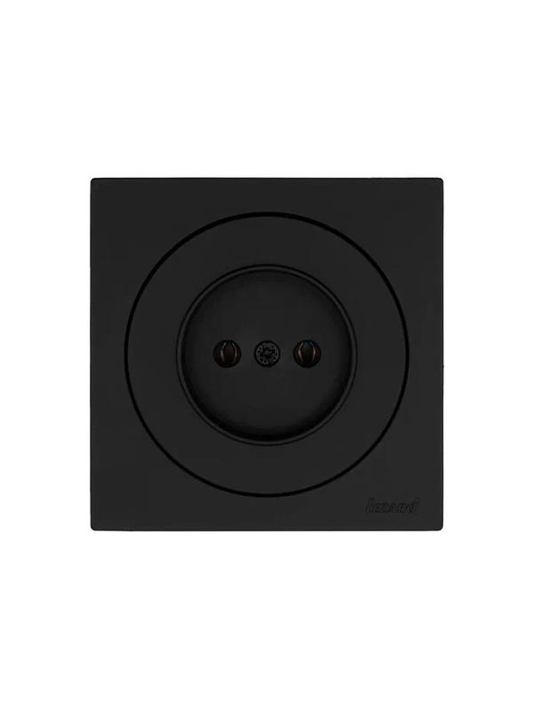 Розетка 1-м СП OSEN без заземл. ПБТ механизм черн. бархат LEZARD 743-4288-121B