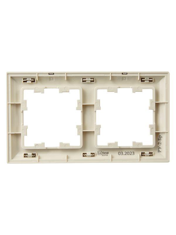 Рамка 2-м BRITE РУ-2-Бр беж./шампань IEK BR-M22-12-3-K10