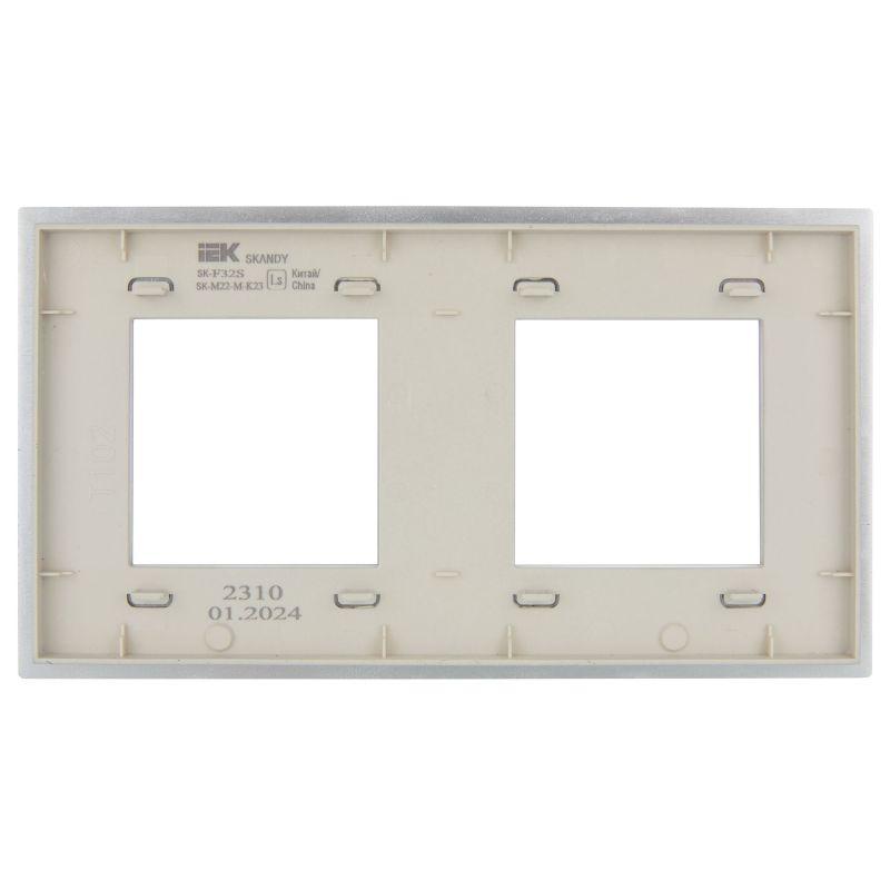 Рамка 2-м SKANDY SK-F32S металл серебр. IEK SK-M22-M-K23